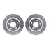 7512-21033 by DYNAMIC FRICTION COMPANY - Brake Rotor - Dimpled & Slotted - Silver w/5000 Brake Pads & HW Kit