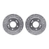 7512-21034 by DYNAMIC FRICTION COMPANY - Brake Rotor - Dimpled & Slotted - Silver w/5000 Brake Pads & HW Kit