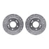 7512-21038 by DYNAMIC FRICTION COMPANY - Rotors-Drilled & Slotted-Silver w/ 5000 Advanced Brake Pads Incl Hdw