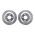 7512-21042 by DYNAMIC FRICTION COMPANY - Brake Rotor - Dimpled & Slotted - Silver w/5000 Brake Pads & HW Kit