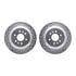 7512-21041 by DYNAMIC FRICTION COMPANY - Brake Rotor - Dimpled & Slotted - Silver w/5000 Brake Pads & HW Kit