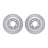 7512-21043 by DYNAMIC FRICTION COMPANY - Rotors-Drilled & Slotted-Silver w/ 5000 Advanced Brake Pads Incl Hdw