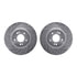 7512-21049 by DYNAMIC FRICTION COMPANY - Rotors-Drilled & Slotted-Silver w/ 5000 Advanced Brake Pads Incl Hdw