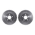 7512-27036 by DYNAMIC FRICTION COMPANY - Rotors-Drilled & Slotted-Silver w/ 5000 Advanced Brake Pads Incl Hdw