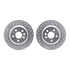 7512-27042 by DYNAMIC FRICTION COMPANY - Rotors-Drilled & Slotted-Silver w/ 5000 Advanced Brake Pads Incl Hdw