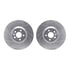 7512-27051 by DYNAMIC FRICTION COMPANY - Rotors-Drilled & Slotted-Silver w/ 5000 Advanced Brake Pads Incl Hdw