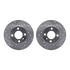 7512-31005 by DYNAMIC FRICTION COMPANY - Rotors-Drilled & Slotted-Silver w/ 5000 Advanced Brake Pads Incl Hdw