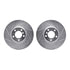 7512-31119 by DYNAMIC FRICTION COMPANY - Rotors-Drilled & Slotted-Silver w/ 5000 Advanced Brake Pads Incl Hdw