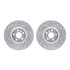 7512-31162 by DYNAMIC FRICTION COMPANY - Rotors-Drilled & Slotted-Silver w/ 5000 Advanced Brake Pads Incl Hdw