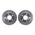 7512-31304 by DYNAMIC FRICTION COMPANY - Rotors-Drilled & Slotted-Silver w/ 5000 Advanced Brake Pads Incl Hdw