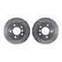 7512-31292 by DYNAMIC FRICTION COMPANY - Rotors-Drilled & Slotted-Silver w/ 5000 Advanced Brake Pads Incl Hdw