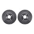 7512-32000 by DYNAMIC FRICTION COMPANY - Rotors-Drilled & Slotted-Silver w/ 5000 Advanced Brake Pads Incl Hdw