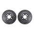 7512-32043 by DYNAMIC FRICTION COMPANY - Rotors-Drilled & Slotted-Silver w/ 5000 Advanced Brake Pads Incl Hdw