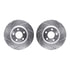 7512-39005 by DYNAMIC FRICTION COMPANY - Rotors-Drilled & Slotted-Silver w/ 5000 Advanced Brake Pads Incl Hdw