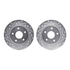 7512-40041 by DYNAMIC FRICTION COMPANY - Rotors-Drilled & Slotted-Silver w/ 5000 Advanced Brake Pads Incl Hdw