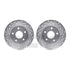 7512-40042 by DYNAMIC FRICTION COMPANY - Rotors-Drilled & Slotted-Silver w/ 5000 Advanced Brake Pads Incl Hdw