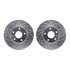 7512-40094 by DYNAMIC FRICTION COMPANY - Brake Rotor - Dimpled & Slotted - Silver w/5000 Brake Pads & HW Kit