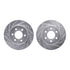 7512-40333 by DYNAMIC FRICTION COMPANY - Rotors-Drilled & Slotted-Silver w/ 5000 Advanced Brake Pads Incl Hdw