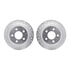 7512-42023 by DYNAMIC FRICTION COMPANY - Brake Rotor - Dimpled & Slotted - Silver w/5000 Brake Pads & HW Kit