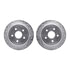 7512-42028 by DYNAMIC FRICTION COMPANY - Brake Rotor - Dimpled & Slotted - Silver w/5000 Brake Pads & HW Kit