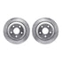 7512-42038 by DYNAMIC FRICTION COMPANY - Brake Rotor - Dimpled & Slotted - Silver w/5000 Brake Pads & HW Kit