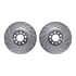 7512-42042 by DYNAMIC FRICTION COMPANY - Brake Rotor - Dimpled & Slotted - Silver w/5000 Brake Pads & HW Kit