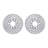7512-42045 by DYNAMIC FRICTION COMPANY - Brake Rotor - Dimpled & Slotted - Silver w/5000 Brake Pads & HW Kit