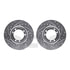 7512-44001 by DYNAMIC FRICTION COMPANY - Rotors-Drilled & Slotted-Silver w/ 5000 Advanced Brake Pads Incl Hdw