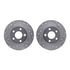 7512-45001 by DYNAMIC FRICTION COMPANY - Rotors-Drilled & Slotted-Silver w/ 5000 Advanced Brake Pads Incl Hdw