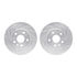 7512-45006 by DYNAMIC FRICTION COMPANY - Rotors-Drilled & Slotted-Silver w/ 5000 Advanced Brake Pads Incl Hdw