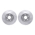 7512-45010 by DYNAMIC FRICTION COMPANY - Rotors-Drilled & Slotted-Silver w/ 5000 Advanced Brake Pads Incl Hdw