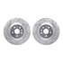 7512-45013 by DYNAMIC FRICTION COMPANY - Rotors-Drilled & Slotted-Silver w/ 5000 Advanced Brake Pads Incl Hdw