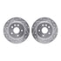 7512-45016 by DYNAMIC FRICTION COMPANY - Rotors-Drilled & Slotted-Silver w/ 5000 Advanced Brake Pads Incl Hdw