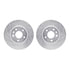 7512-45033 by DYNAMIC FRICTION COMPANY - Brake Rotor - Dimpled & Slotted - Silver w/5000 Brake Pads & HW Kit