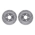 7512-45050 by DYNAMIC FRICTION COMPANY - Rotors-Drilled & Slotted-Silver w/ 5000 Advanced Brake Pads Incl Hdw