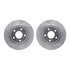 7512-45074 by DYNAMIC FRICTION COMPANY - Rotors-Drilled & Slotted-Silver w/ 5000 Advanced Brake Pads Incl Hdw