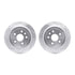 7512-46017 by DYNAMIC FRICTION COMPANY - Rotors-Drilled & Slotted-Silver w/ 5000 Advanced Brake Pads Incl Hdw