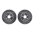 7512-46019 by DYNAMIC FRICTION COMPANY - Rotors-Drilled & Slotted-Silver w/ 5000 Advanced Brake Pads Incl Hdw