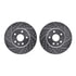 7512-46018 by DYNAMIC FRICTION COMPANY - Rotors-Drilled & Slotted-Silver w/ 5000 Advanced Brake Pads Incl Hdw