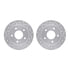 7512-46070 by DYNAMIC FRICTION COMPANY - Rotors-Drilled & Slotted-Silver w/ 5000 Advanced Brake Pads Incl Hdw