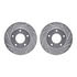 7512-46074 by DYNAMIC FRICTION COMPANY - Rotors-Drilled & Slotted-Silver w/ 5000 Advanced Brake Pads Incl Hdw