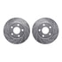 7512-47007 by DYNAMIC FRICTION COMPANY - Rotors-Drilled & Slotted-Silver w/ 5000 Advanced Brake Pads Incl Hdw