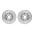 7512-47015 by DYNAMIC FRICTION COMPANY - Brake Rotor - Drilled & Slotted - Silver w/5000 Brake Pads & HW Kit