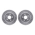 7512-47019 by DYNAMIC FRICTION COMPANY - Rotors-Drilled & Slotted-Silver w/ 5000 Advanced Brake Pads Incl Hdw