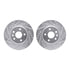 7512-47023 by DYNAMIC FRICTION COMPANY - Rotors-Drilled & Slotted-Silver w/ 5000 Advanced Brake Pads Incl Hdw