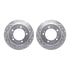 7512-47026 by DYNAMIC FRICTION COMPANY - Brake Rotor - Drilled & Slotted - Silver w/5000 Brake Pads & HW Kit