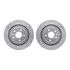 7512-47029 by DYNAMIC FRICTION COMPANY - Rotors-Drilled & Slotted-Silver w/ 5000 Advanced Brake Pads Incl Hdw