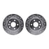 7512-47033 by DYNAMIC FRICTION COMPANY - Rotors-Drilled & Slotted-Silver w/ 5000 Advanced Brake Pads Incl Hdw