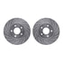 7512-47046 by DYNAMIC FRICTION COMPANY - Brake Rotor - Dimpled & Slotted - Silver w/5000 Brake Pads & HW Kit