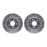 7512-47060 by DYNAMIC FRICTION COMPANY - Brake Rotor - Dimpled & Slotted - Silver w/5000 Brake Pads & HW Kit